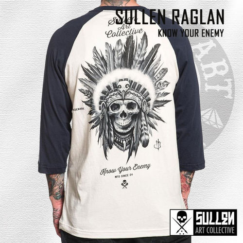 Sullen - Know Your Enemy Raglan - Off White/Navy