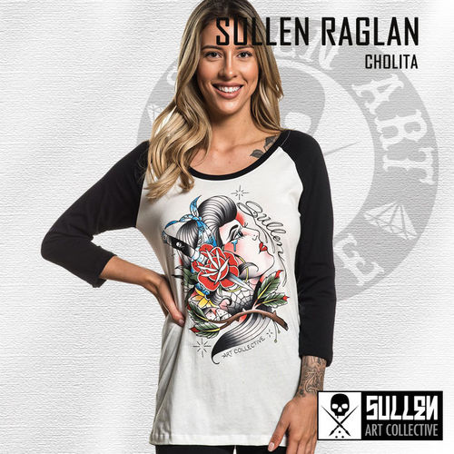 Sullen Angels - Cholita Raglan - Antique White/Black