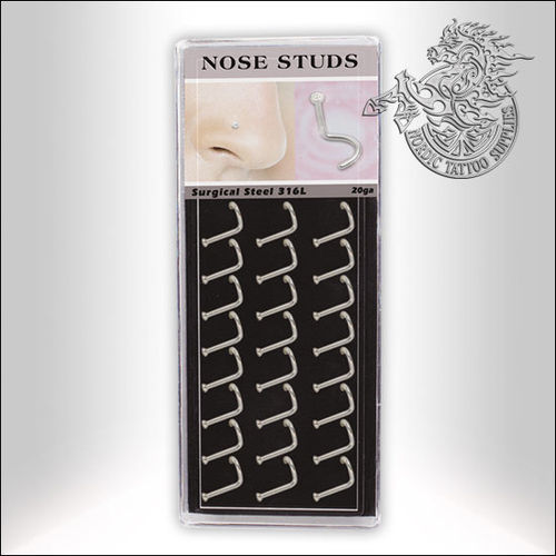 Surgical Steel Nose Studs, 24pcs
