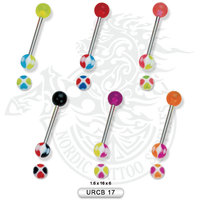 Surgical Steel Barbell With Hearts Design