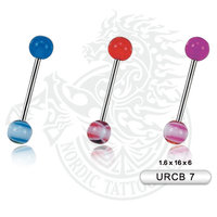 Surgical Steel Barbell With Two UV Balls