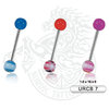 Surgical Steel Barbell With Two UV Balls