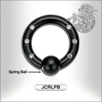 Surgical Steel Anodized Ball Closure Ring With Stones