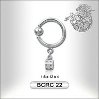 Surgical Steel Ball Closure Ring With Dice Design