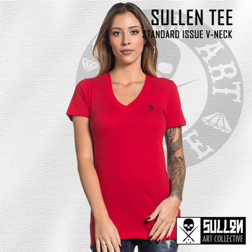 Sullen Angels Standard Issue V-Neck, Red