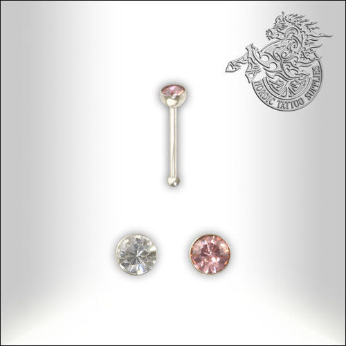 Surgical Steel 316L - Nose Stud - Straight with Gem