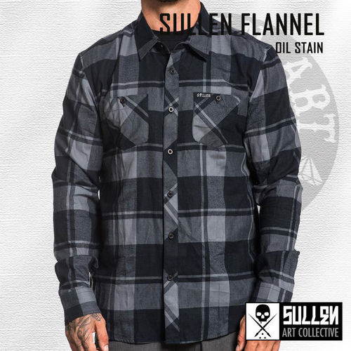 Sullen - Oil Stain Flannel Shirt - Black/Grey