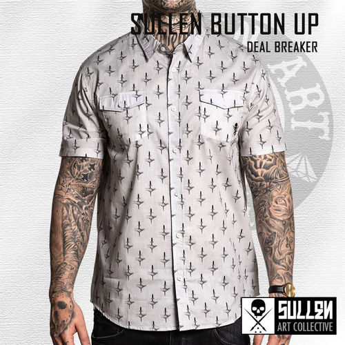 Sullen - Deal Breaker Button Up - Light Grey/Black
