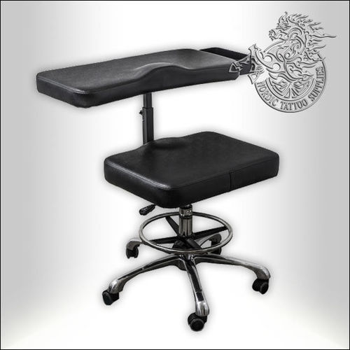 Kwadron Wing Swivel Stool With Armrest Black Nordic Tattoo Supplies