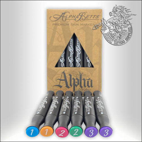 Alpha Betts Premium Skin Markers - Full Set of 6pcs