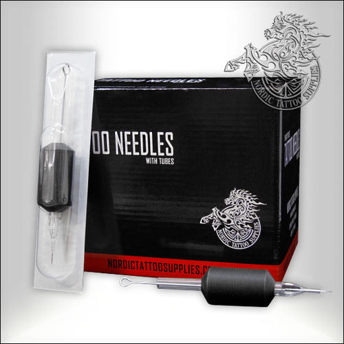Tattoo Needle with Disposable 25mm Silicone Tube 20pcs - Round Liner