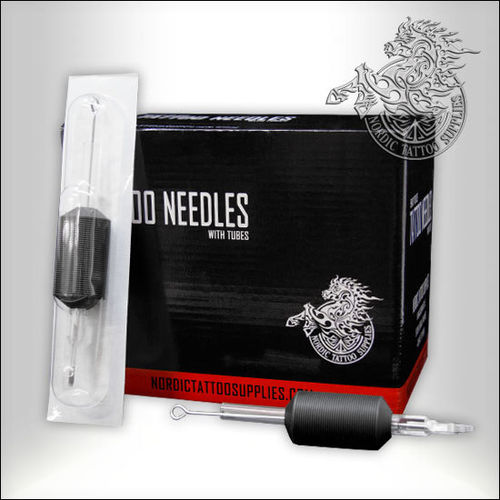 Tattoo Needle with Disposable 25mm Silicone Tube 20pcs - 9 Flat