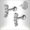 Surgical Steel Tragus/Helix Barbell with Cubic Zirconia