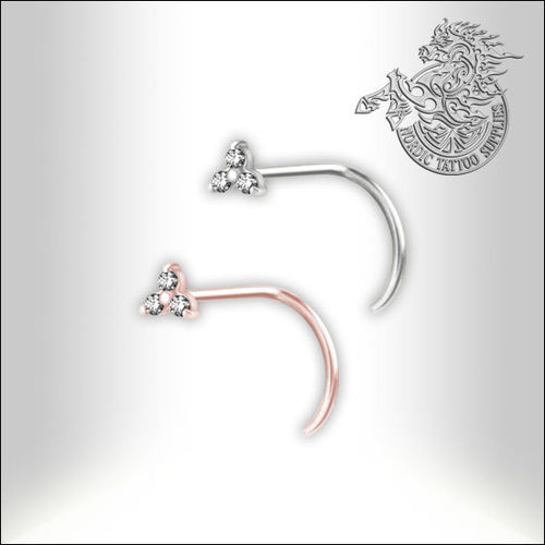 Surgical Steel Nose Stud with Cubic Zirconia Design