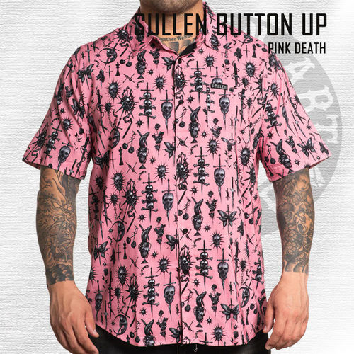 Sullen - Pink Death Button Up - Pink