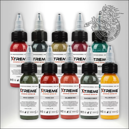 Xtreme Ink Traditional Japanese Color Set 10 x 30ml - Nordic Tattoo Supplies