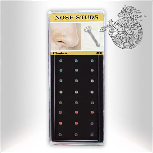 Titanium Nose Studs Assortment, 24pcs